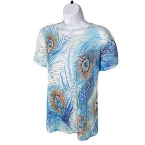 COCOS CLOZET Peacock Feather Design Top Women’s Size M